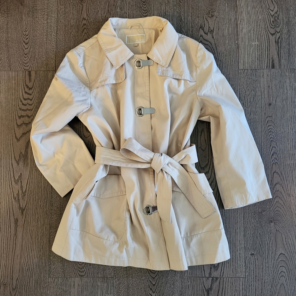 Michael Kors beige belted summer jacket large L